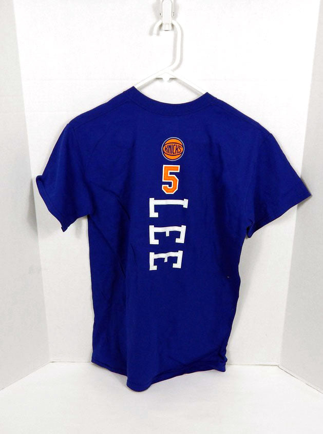 2005-10 Mens New York Knicks David Lee #5 Logo N&N Blue T-Shirt Majestic S Pic2