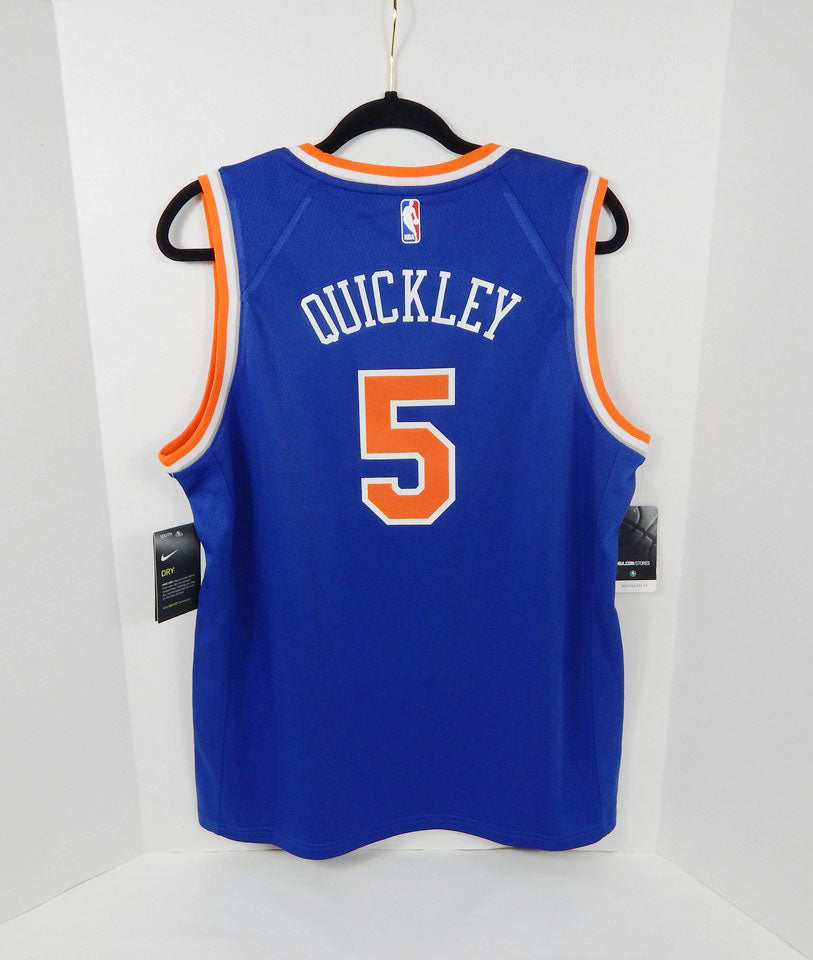 2021-22 Youth NY Knicks Immanuel Quickley #5 Square Space Jersey Blue Nike XL Pic2