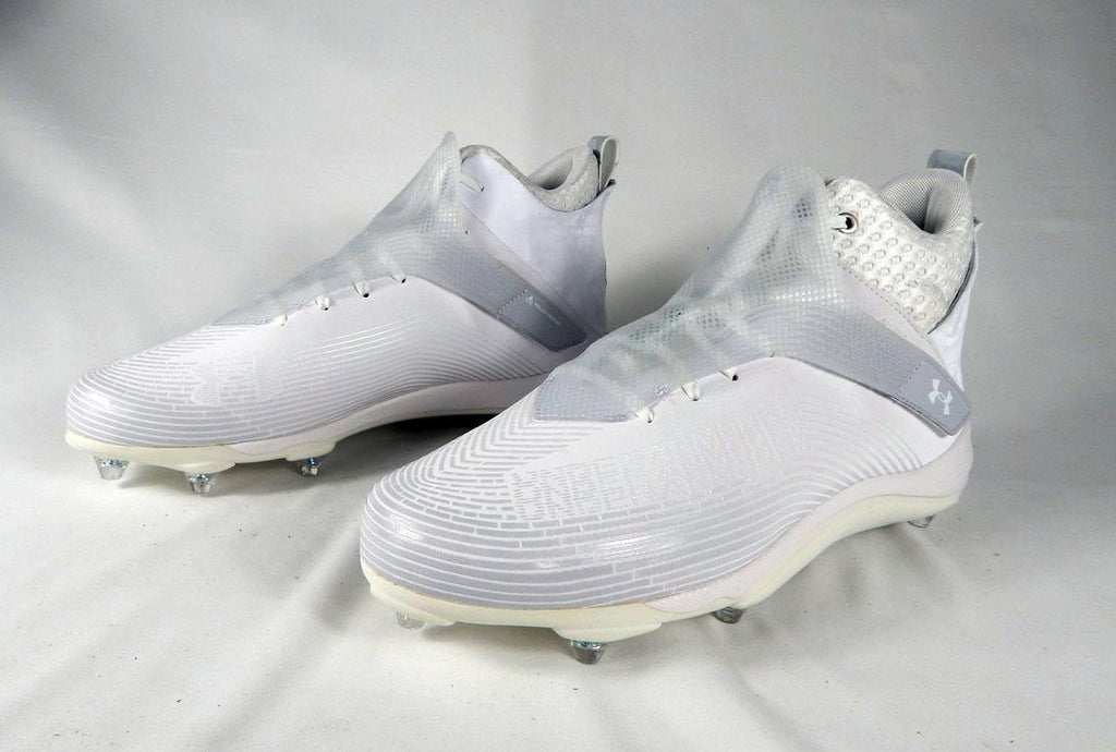 Under Armour Hammer MC Midtop Texas Tech White Football Cleats Size 14