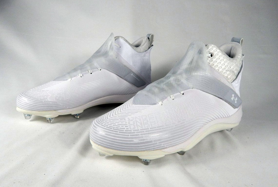 Under Armour Hammer MC Midtop Texas Tech White Football Cleats Size 14