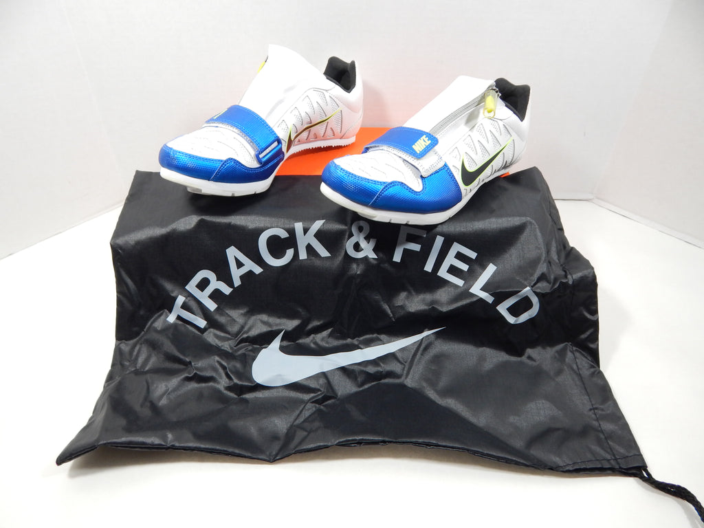 Utah State Aggies Nike Zoom LJ 4 White/Black/Blue Field Spikes Size 5