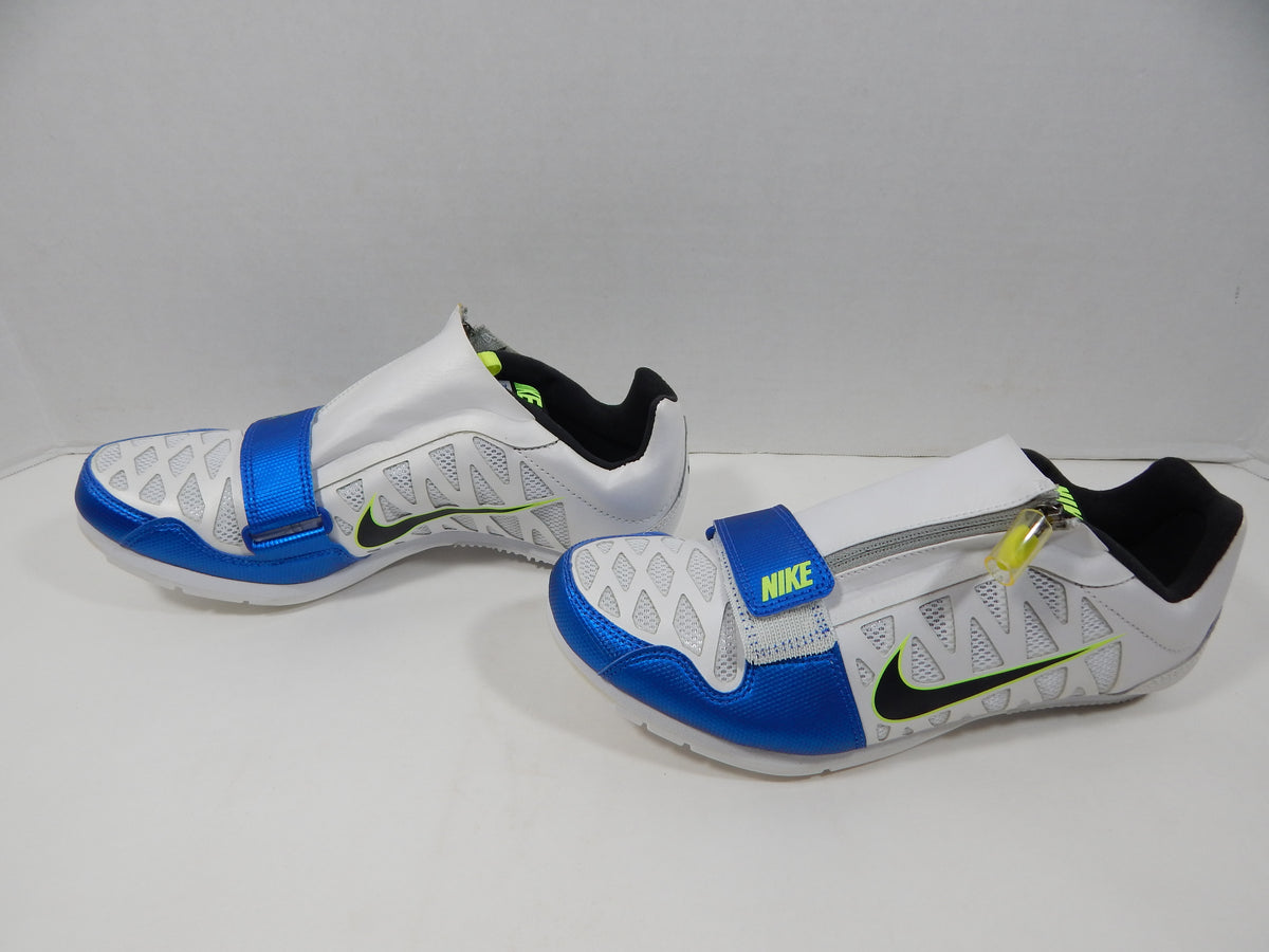 Utah State Aggies Nike Zoom LJ 4 White/Black/Blue Field Spikes Size 5 Pic2