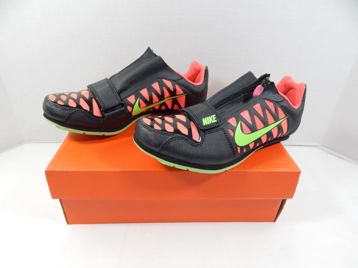 Utah State Aggies NIke Zoom LJ 4 Black/Green/Hyper Punch Field Spikes Size 5