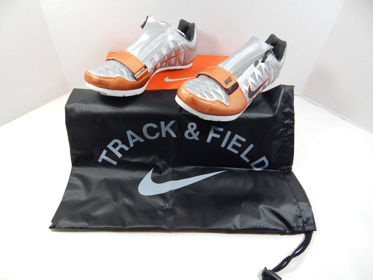 Utah State Aggies Nike Zoom LJ 4 Silver/Orange Field Spikes Size 7.5