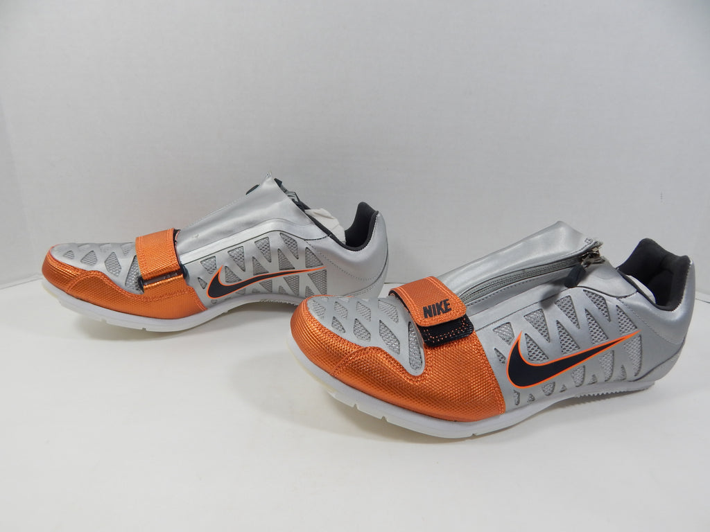 Utah State Aggies Nike Zoom LJ 4 Silver/Orange Field Spikes Size 7.5 Pic2