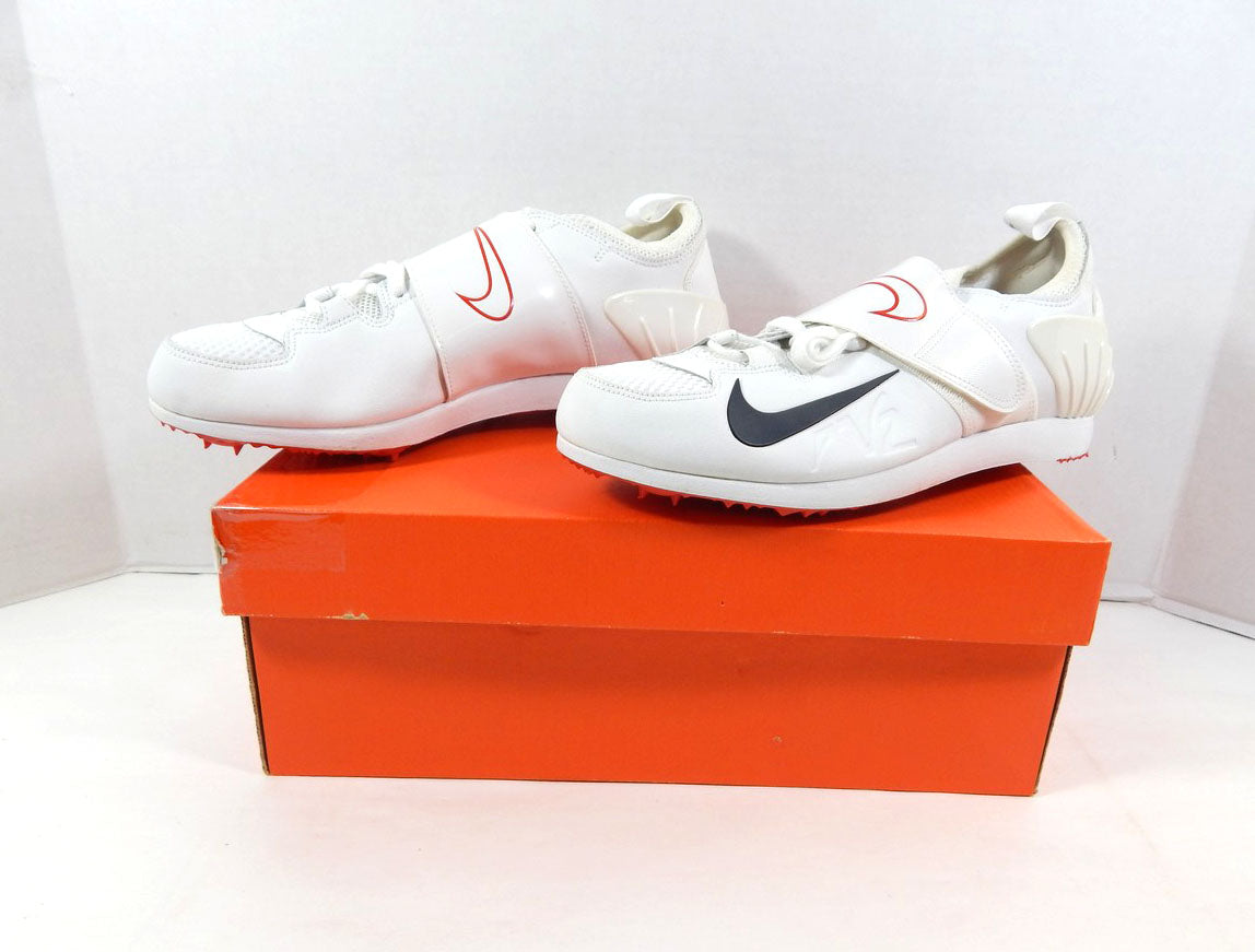 2010 Utah State Aggies Nike Zoom PV II White/Red Track and Field Spikes 7.5