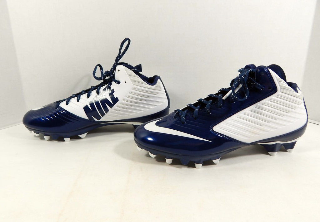 2014 Utah State Aggies Nike Vapor Speed 3/4 TD White/Navy Football Cleats 9.5 Pic2