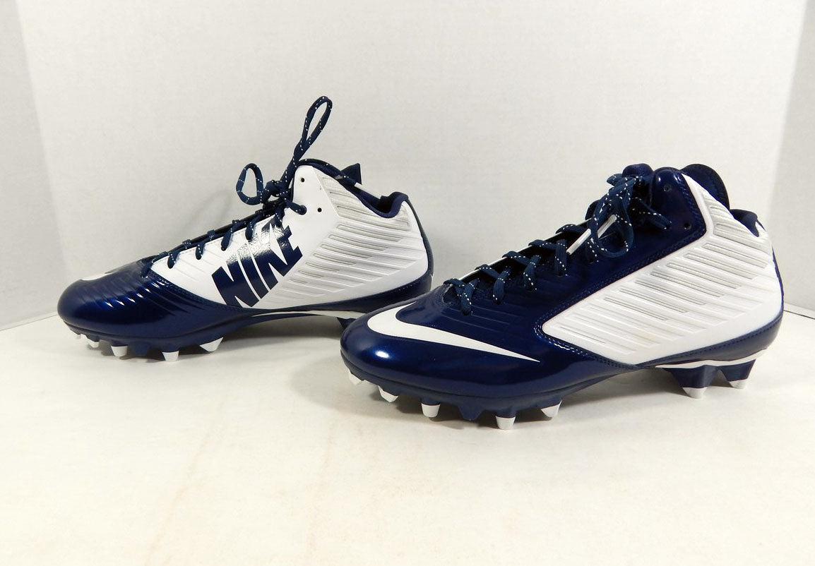 2014 Utah State Aggies Nike Vapor Speed 3/4 TD White/Navy Football Cleats 9.5 Pic2