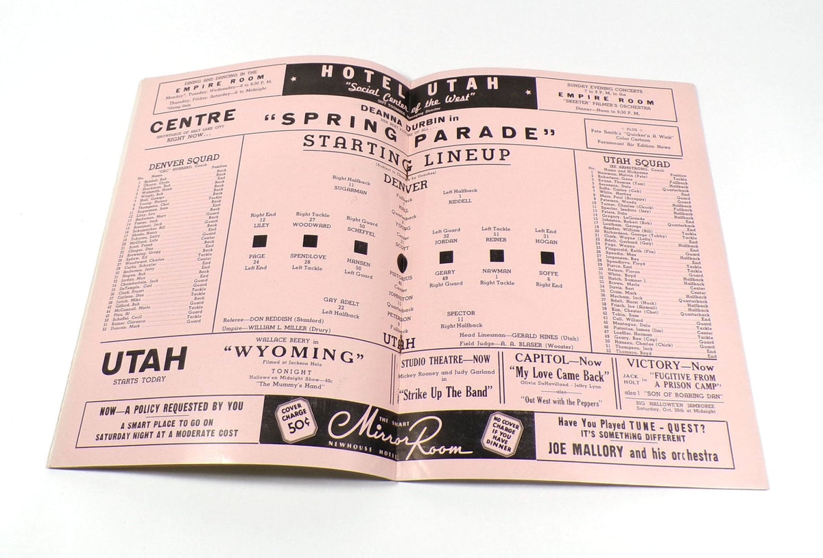 1940 Denver at Utah College Football Program 10-26-40 - DA074627