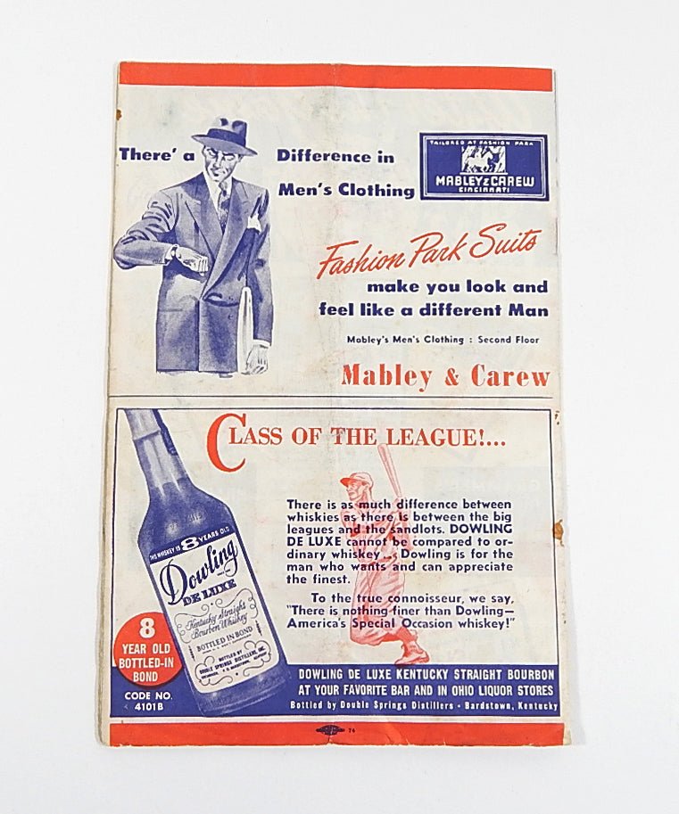 1948 Cincinnati Reds Scorebook Program - DJ056572