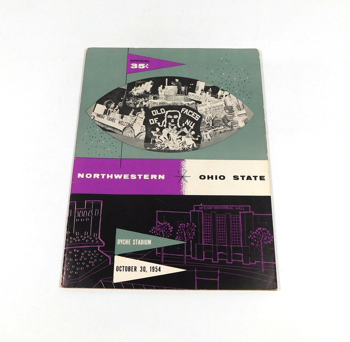 1954 Northwestern vs Ohio State College Football Program 10-30-54 - DA059700