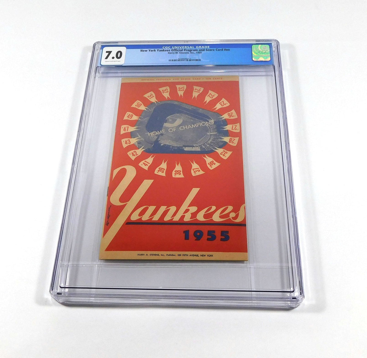 1955 MLB Baseball Score Card NY Yankees vs Boston Red Sox CGC 7 - DA058996