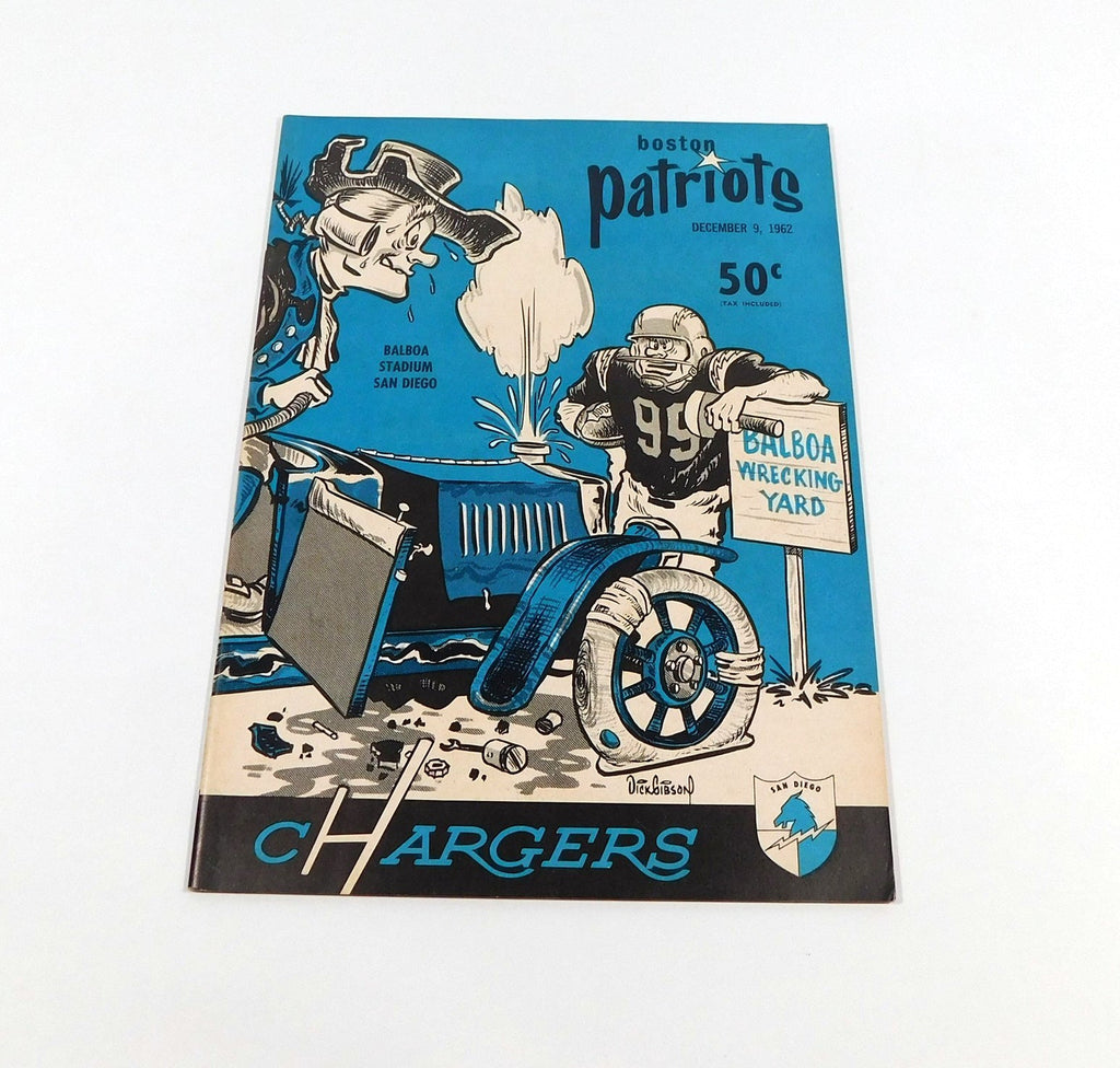 1962 Boston Patriots vs San Diego Chargers AFL Football Program 12-9-62 - DA059416