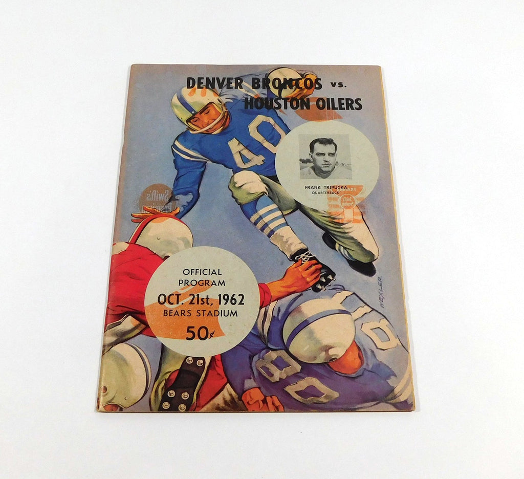 1962 Denver Broncos vs Houston Oilers AFL Football Program 10-21-62 - DA059424