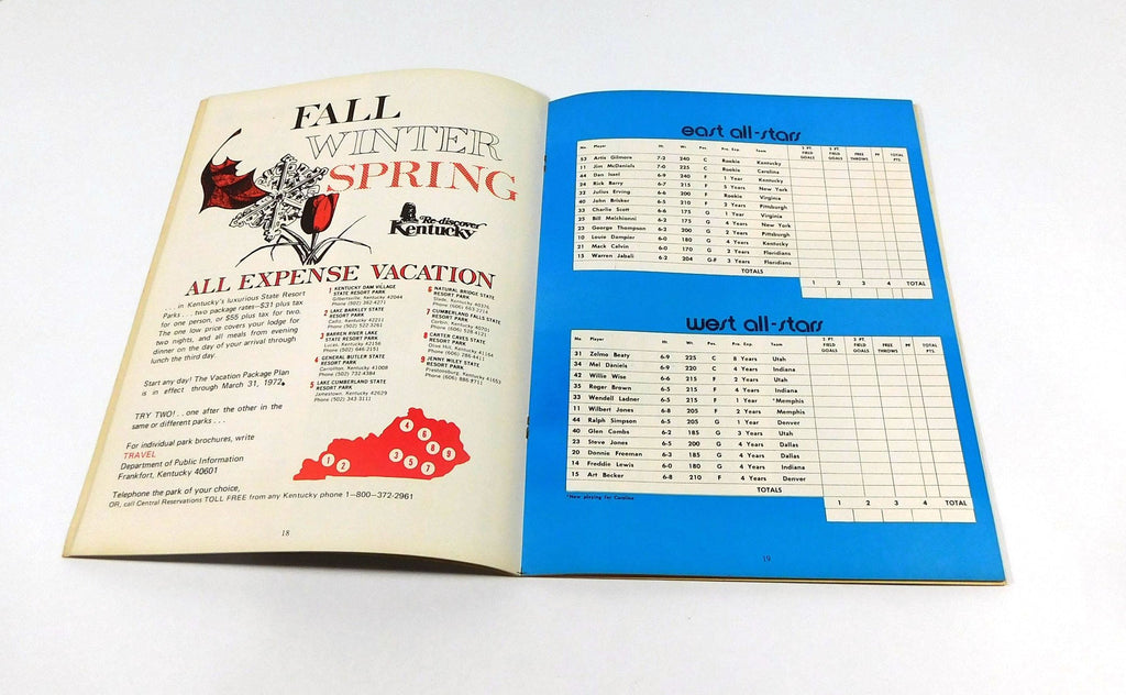 1971-72 ABA All-Star Basketball Game Program Kentucky 1-29-72 - 204340S