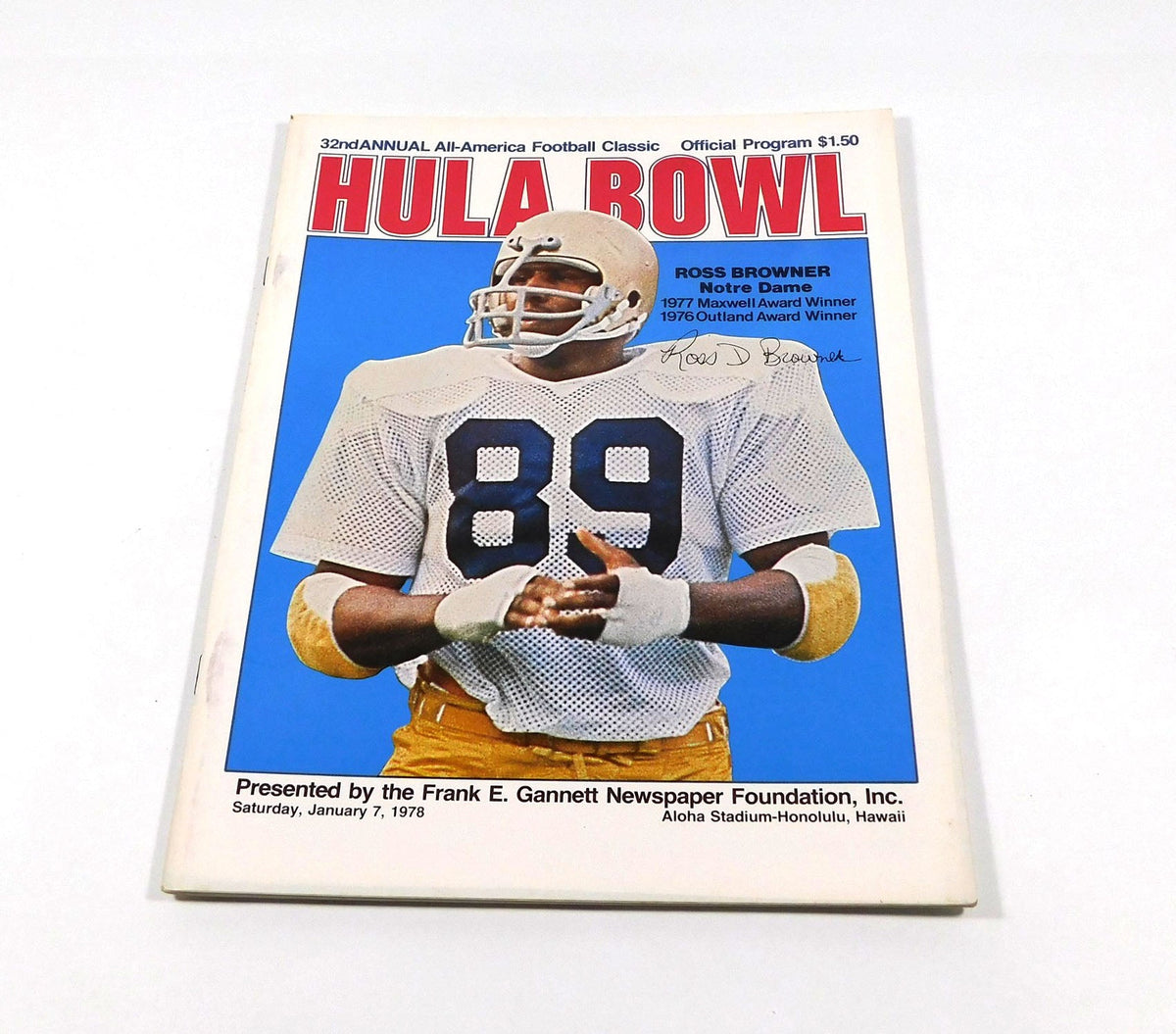 1978 Hulu Bowl Football Program Ross Browner Notre Dame Cover 1-7-78 - 204142S