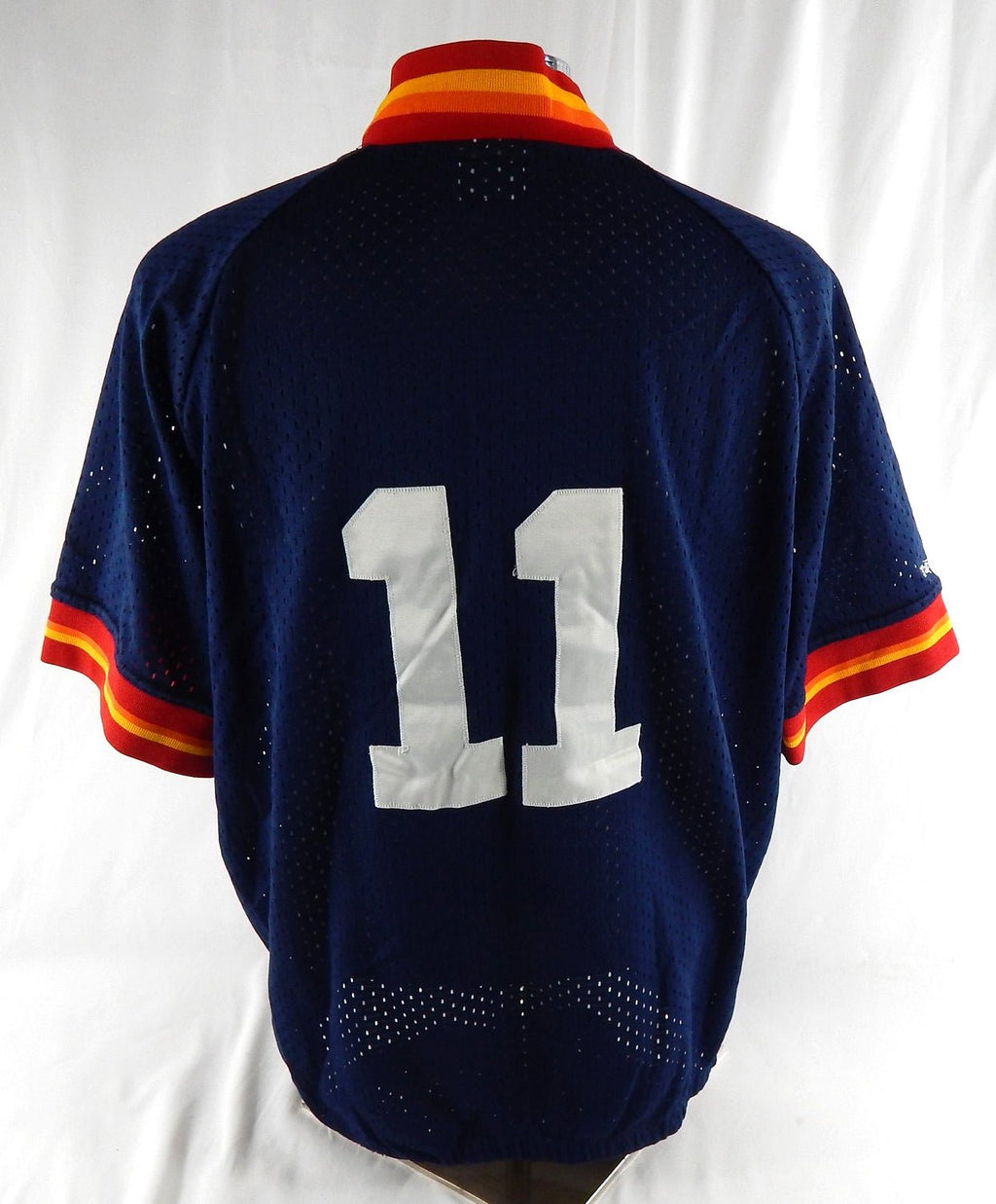 1986-92 Houston Astros #11 Game Used Navy Jersey Batting Practice XL 933 - DP117933