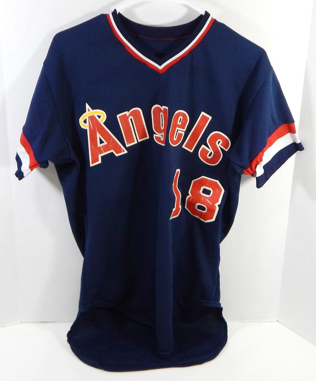1987 California Angels #18 Game Used Navy Jersey Batting Practice 42 DP23924 - DP23924