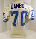 1989 Detroit Lions Chris Gambol #70 Game Used White Jersey 50 DP12785 - DP12785