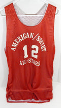 1990s American/Soviet All Stars #12 Game Issued Red Practice Jersey L DP58443 - DP58443
