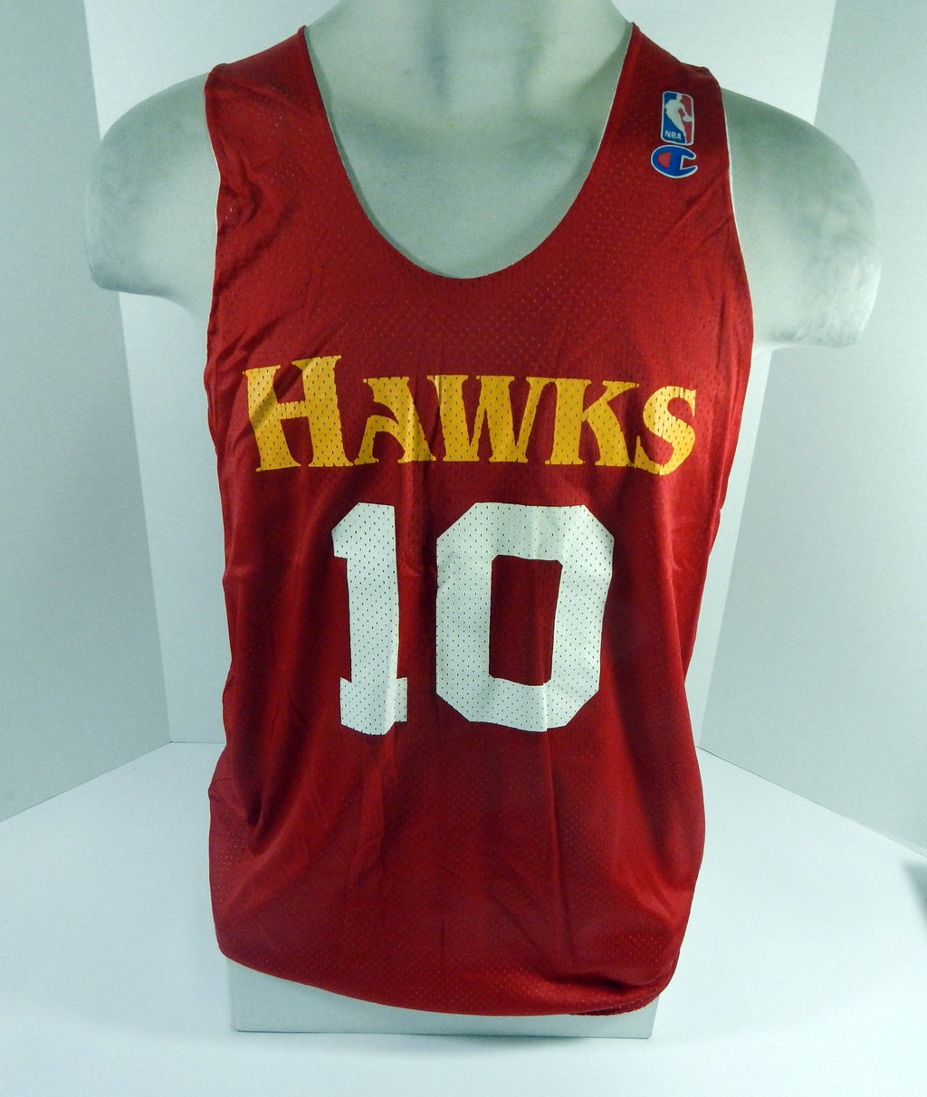 1990s Atlanta Hawks #10 Game Issued Red White Practice Jersey XL DP62030 - DP62030