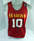 1990s Atlanta Hawks #10 Game Issued Red White Practice Jersey XL DP62030 - DP62030