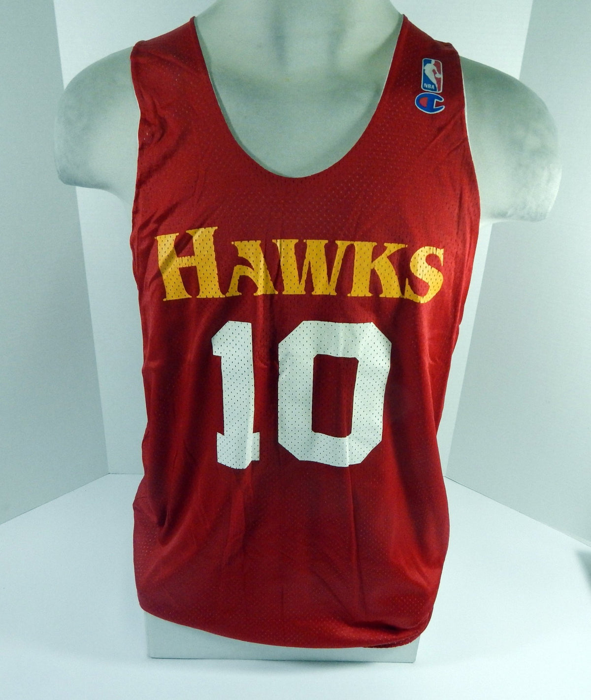 1990s Atlanta Hawks #10 Game Issued Red White Practice Jersey XL DP62030 - DP62030