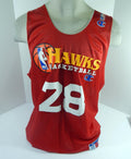 1990s Atlanta Hawks #28 Game Issued Red White Practice Jersey 3XL DP62078 - DP62078
