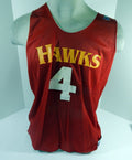 1990s Atlanta Hawks #4 Game Issued Red White Practice Jersey 2XL DP62053 - DP62053