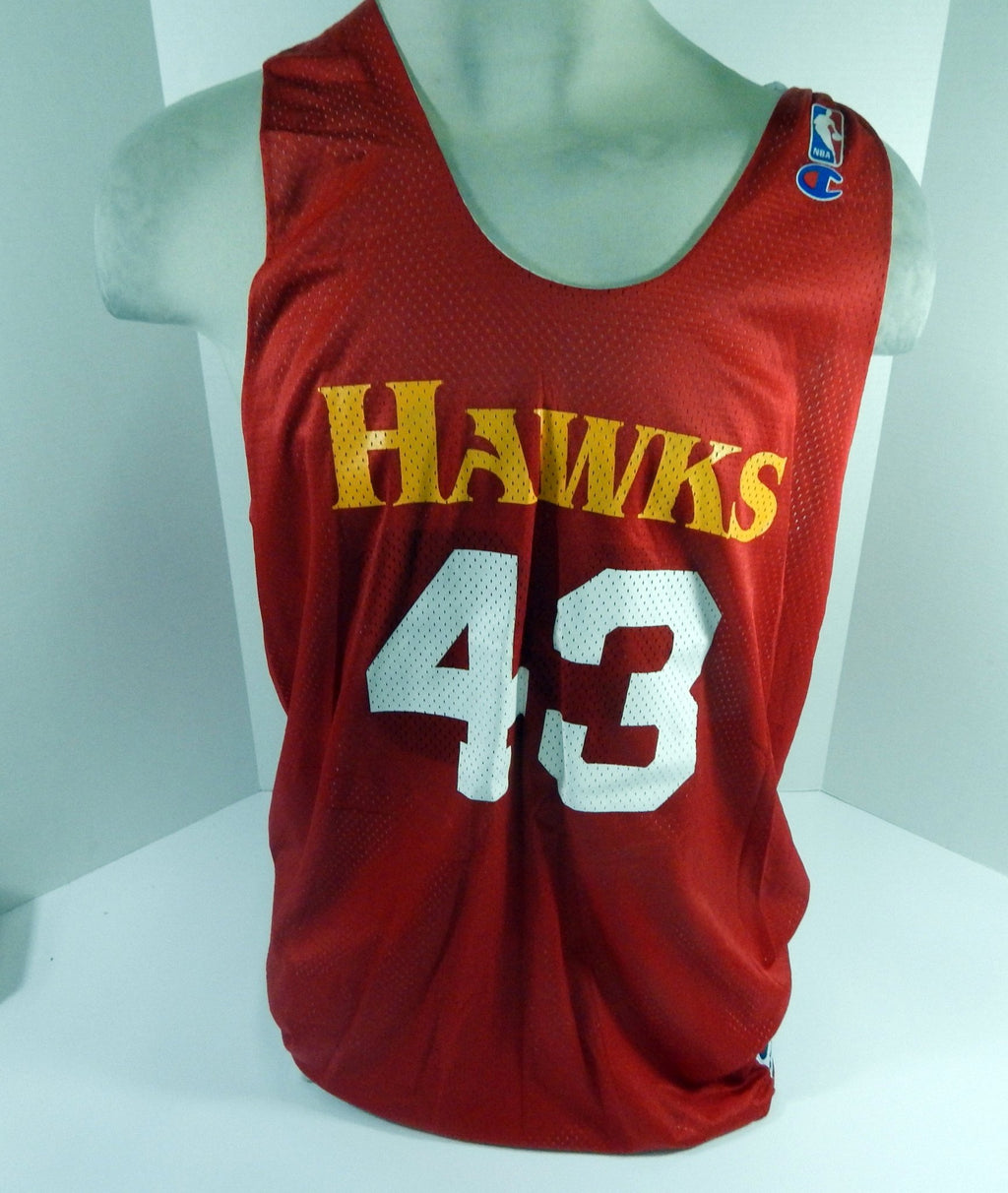 1990s Atlanta Hawks #43 Game Issued Red White Practice Jersey 2XL DP62037 - DP62037