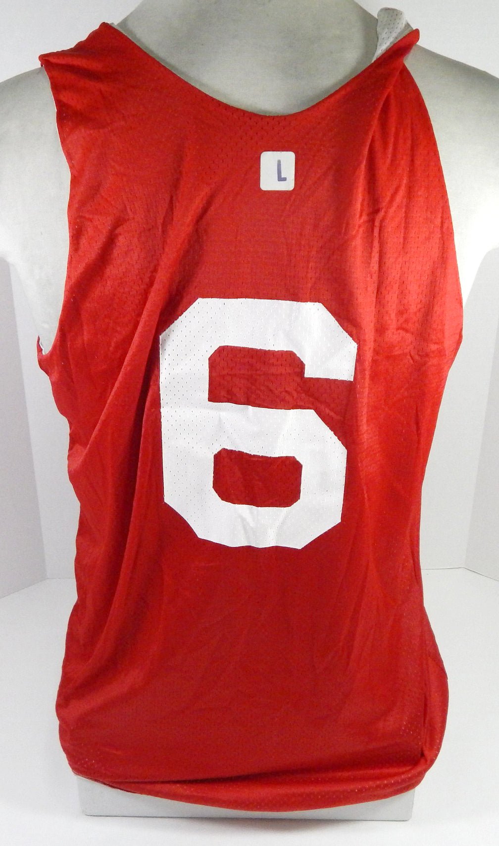1990s Atlanta Hawks #6 Game Issued Red Practice Jersey L DP58451 - DP58451