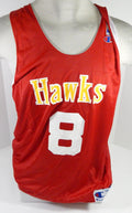 1990s Atlanta Hawks #8 Game Issued Red Practice Jersey XL DP58430 - DP58430