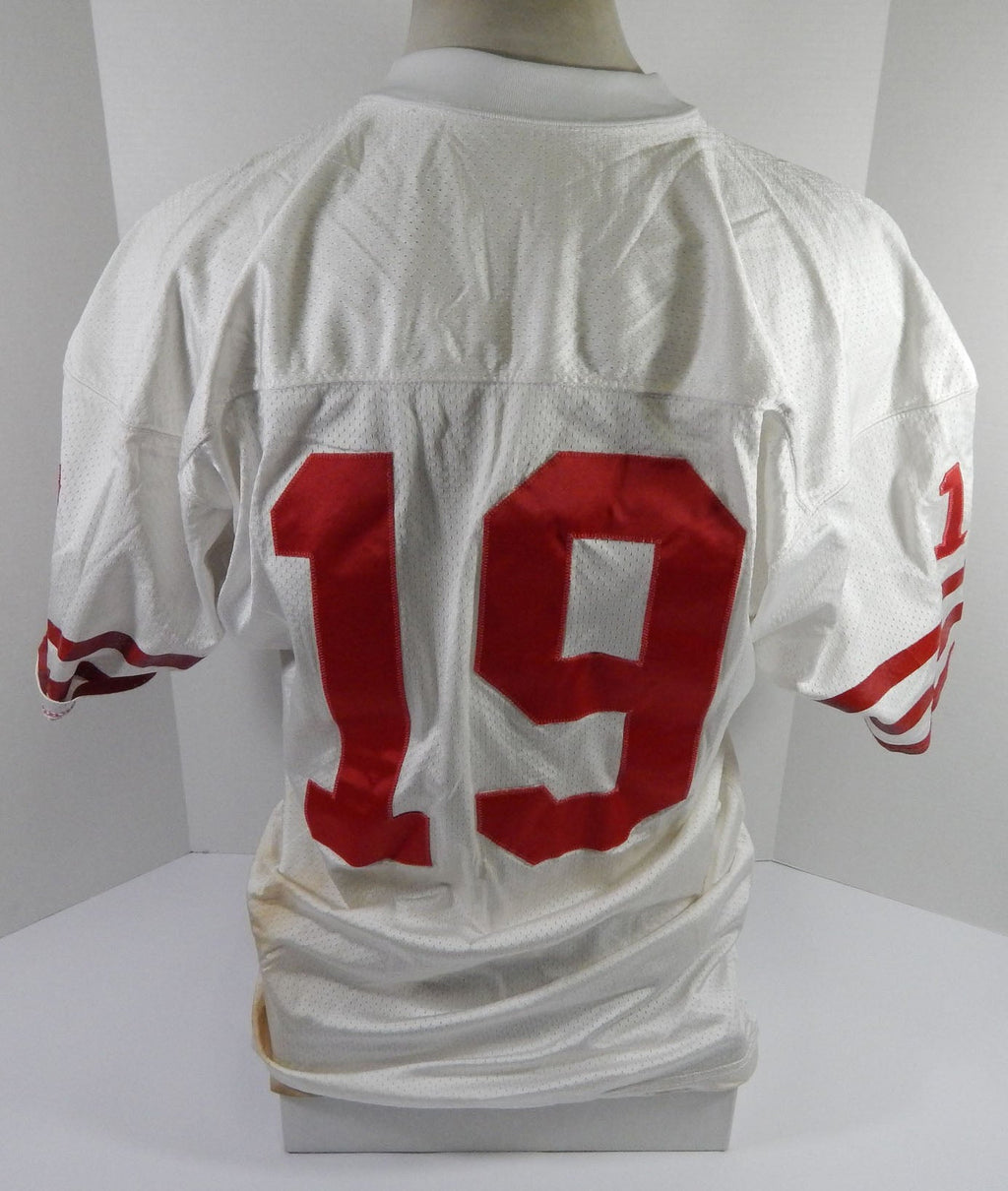 1990s San Francisco 49ers #19 Game Issued Pos Used White Jersey 46 DP59318 - DP59318