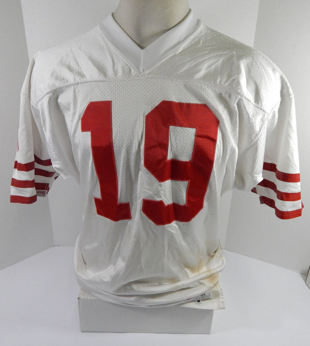 1990s San Francisco 49ers #19 Game Issued Pos Used White Jersey 46 DP59318 - DP59318
