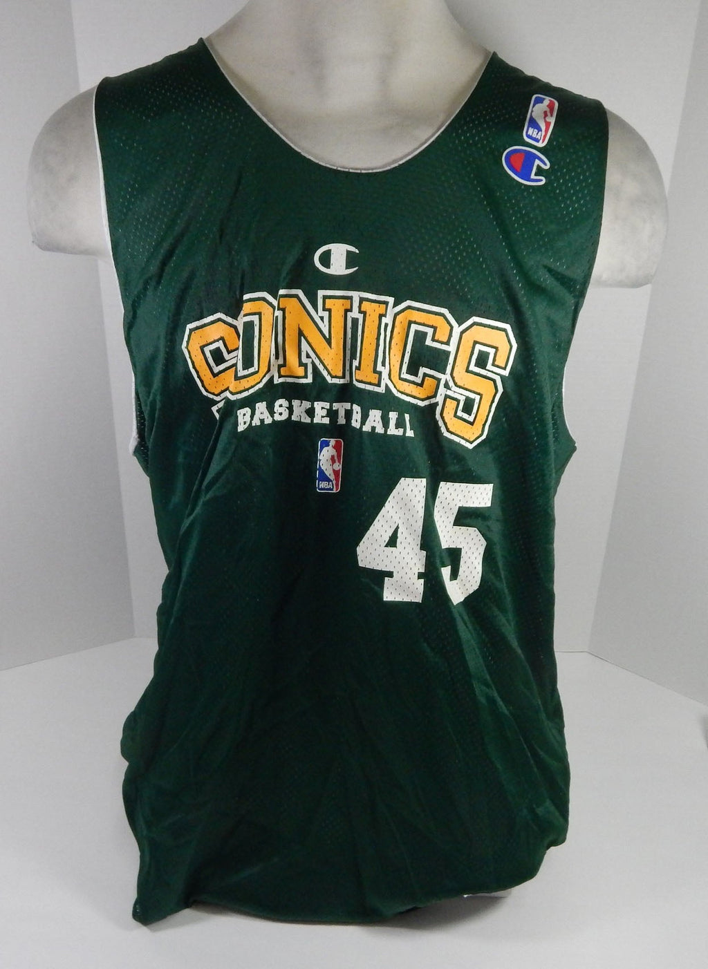 1990s Seattle SuperSonics #45 Game Issued Green White Practice Jersey XXXL 721 - DP58721