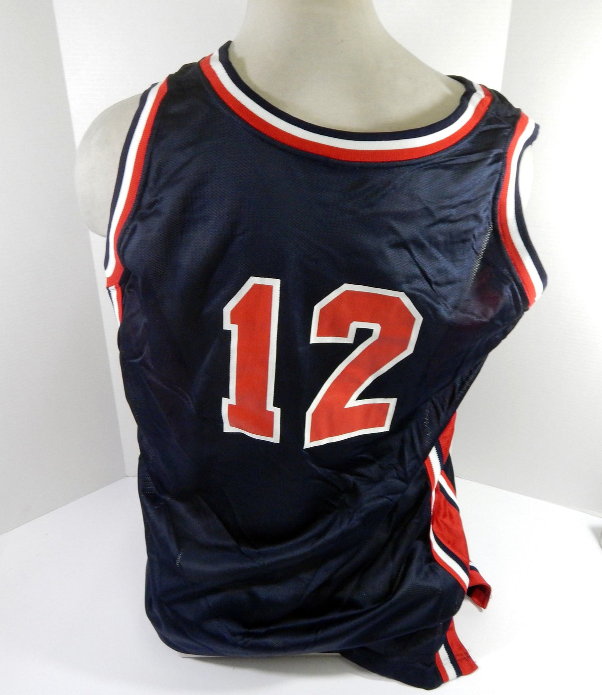 1990s Team USA Basketball #12 Game Issued Navy Jersey 24 DP55786 - DP55786