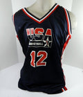 1990s Team USA Basketball #12 Game Issued Navy Jersey 24 DP55786 - DP55786