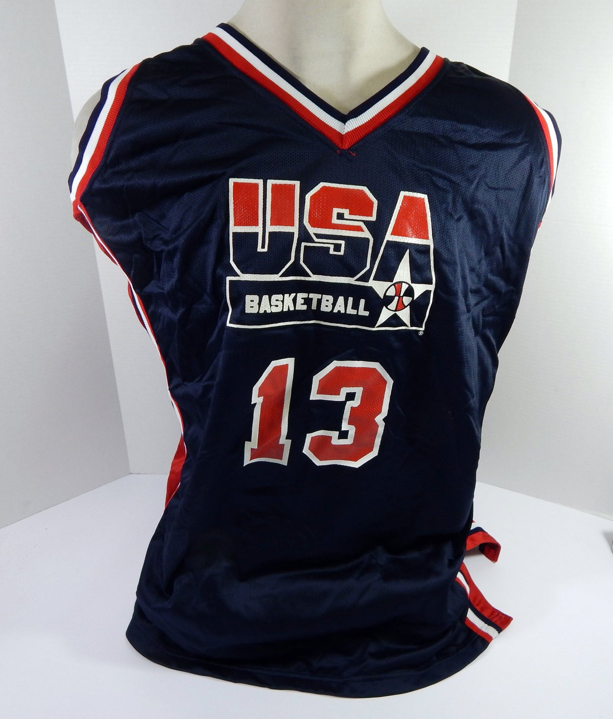 1990s Team USA Basketball #13 Game Issued Navy Jersey 24 DP55807 - DP55807