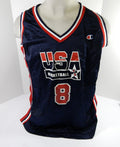 1990s Team USA Basketball #8 Game Issued Navy Jersey 20 DP55808 - DP55808