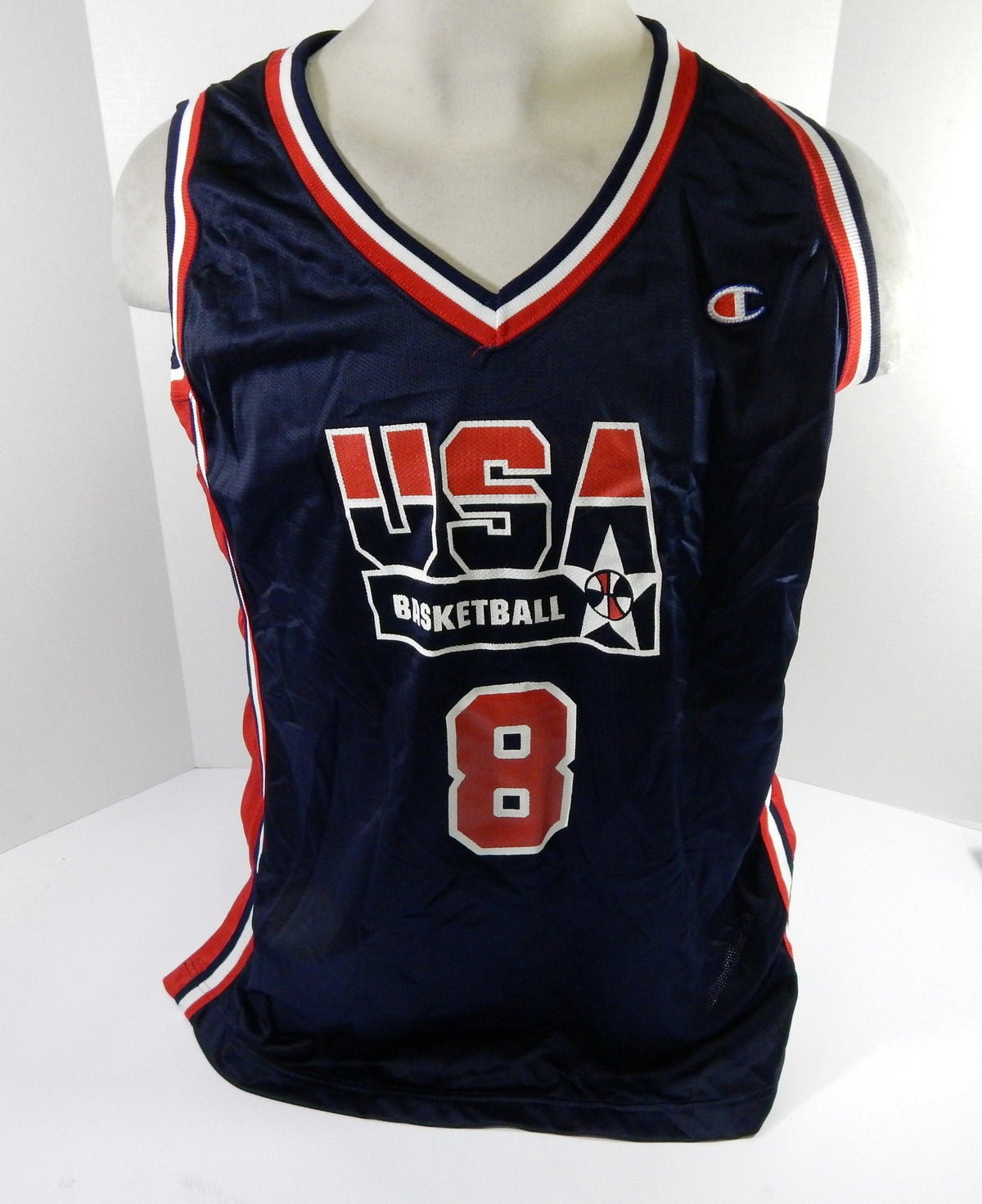 1990s Team USA Basketball #8 Game Issued Navy Jersey 20 DP55808 - DP55808