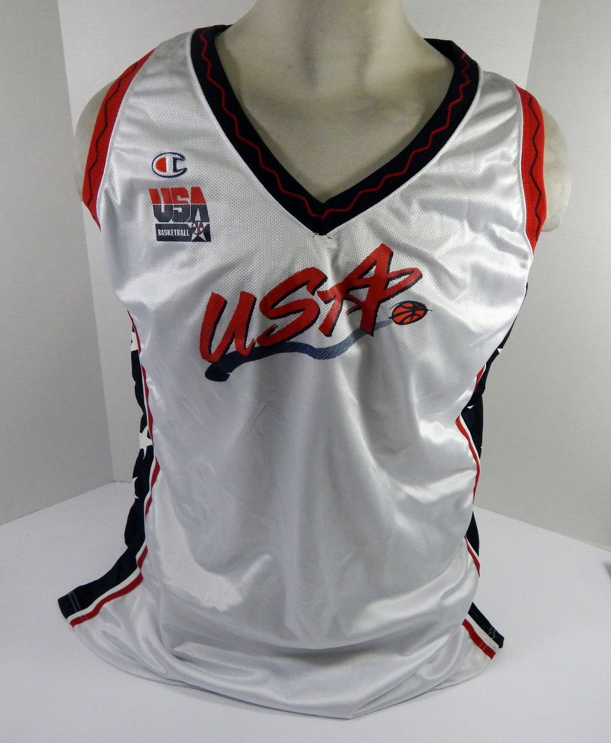 1990s Team USA Basketball Blank Game Issued White Jersey 24 DP55790 - DP55790