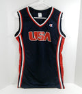 1990s Team USA Basketball Game Issued Navy Jersey 18 DP51416 - DP51416