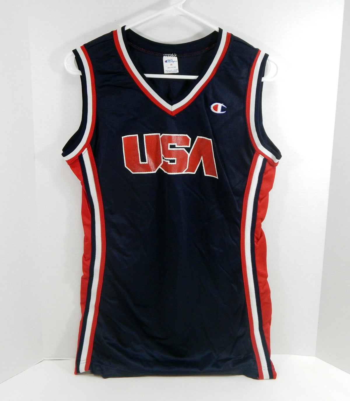 1990s Team USA Basketball Game Issued Navy Jersey 18 DP51416 - DP51416