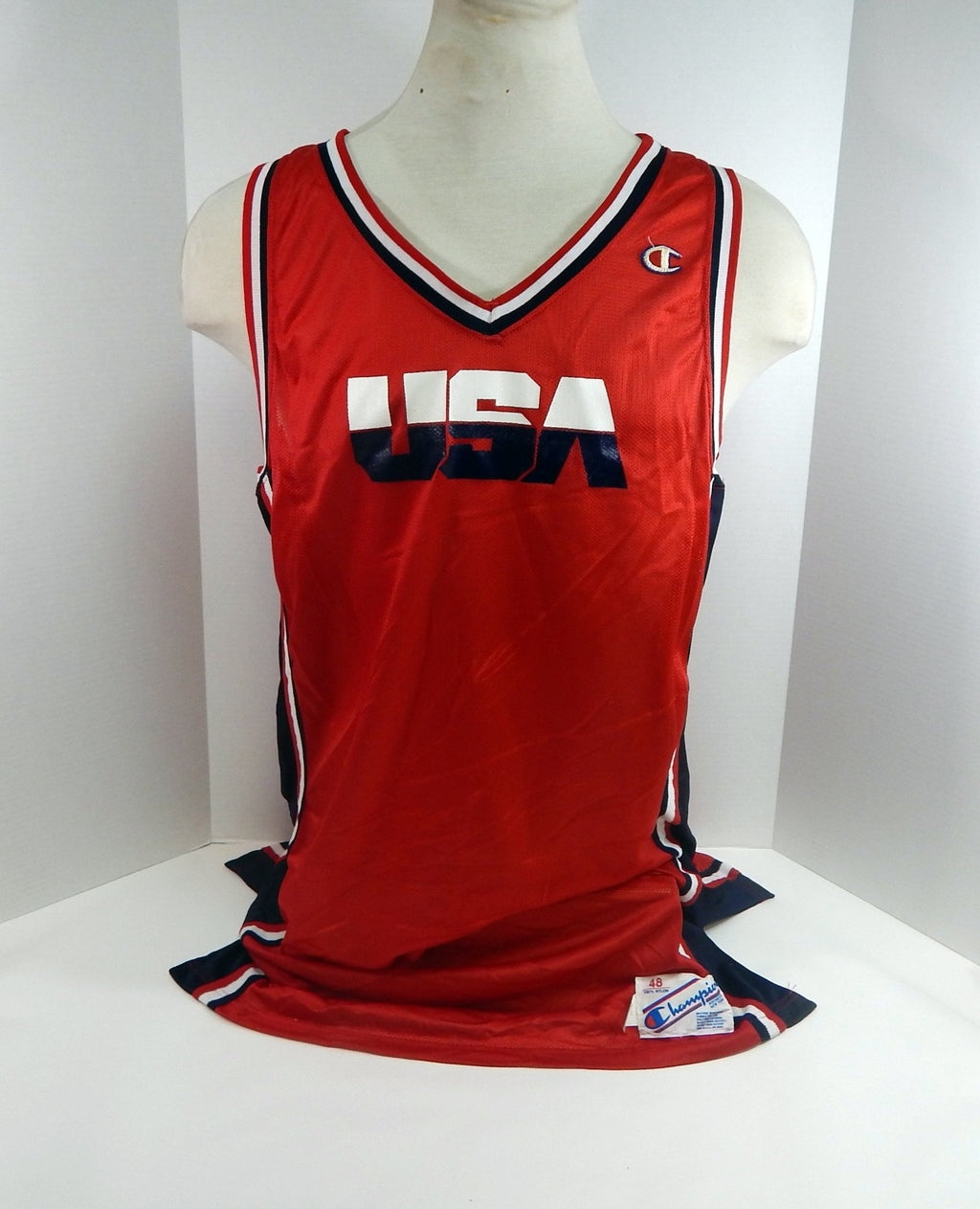 1990s Team USA Basketball Game Issued Red Jersey 48 DP51462 - DP51462