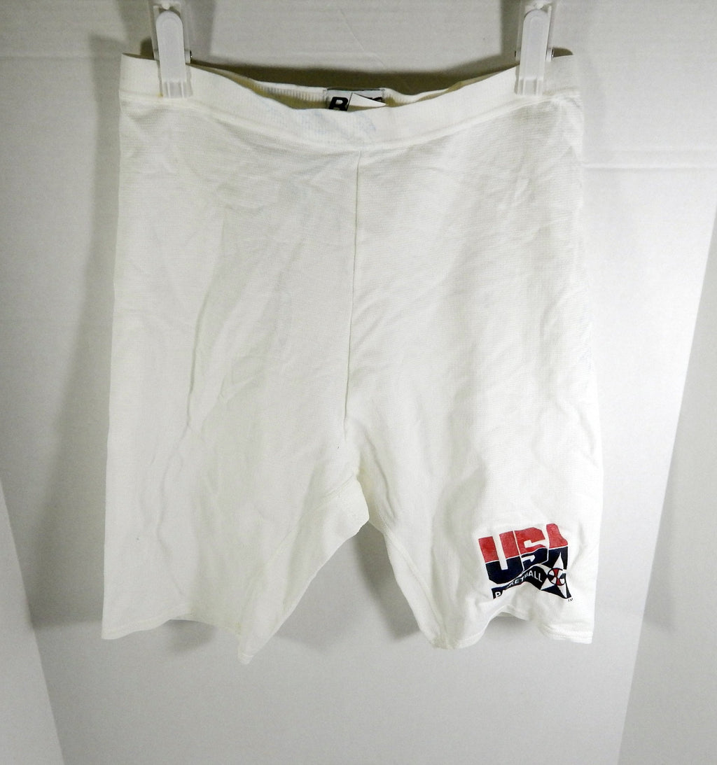 1990s Team USA Basketball Team Issued White Training Shorts XL DP57185 - DP57185
