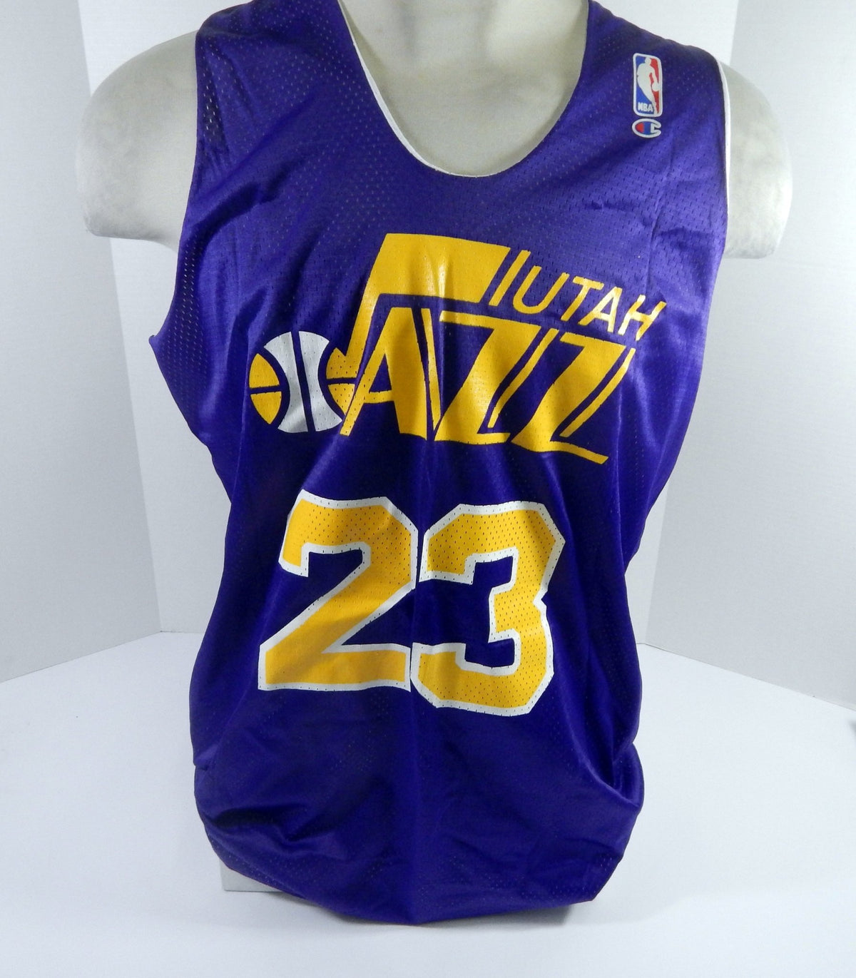 1990s Utah Jazz #23 Game Issued Purple White Practice Jersey DP55724 - DP55724