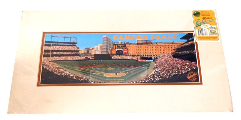 1992 First Camden Pitch by Bill Purdom Matted Ballparks 1st Series Artwork - 4502970S