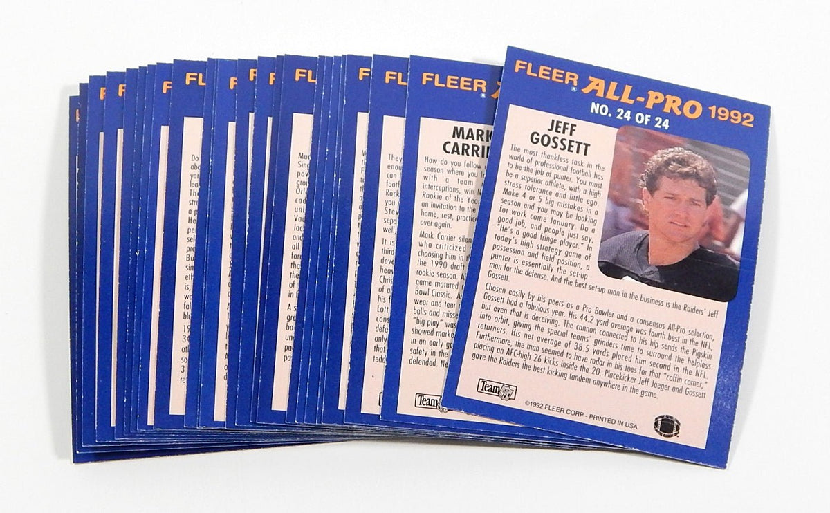 1992 Fleer All-Pro Football Complete Insert Set (24) Nm/Mt Barry Sanders White - 619683S