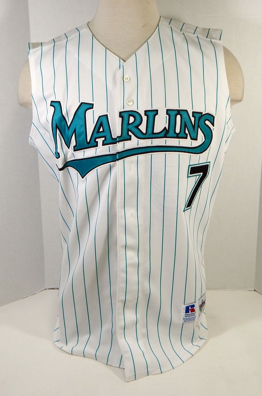 1993-02 Florida Marlins #37 Game Issued White Jersey Vest Numbers Stripped 46 5 - DP14205