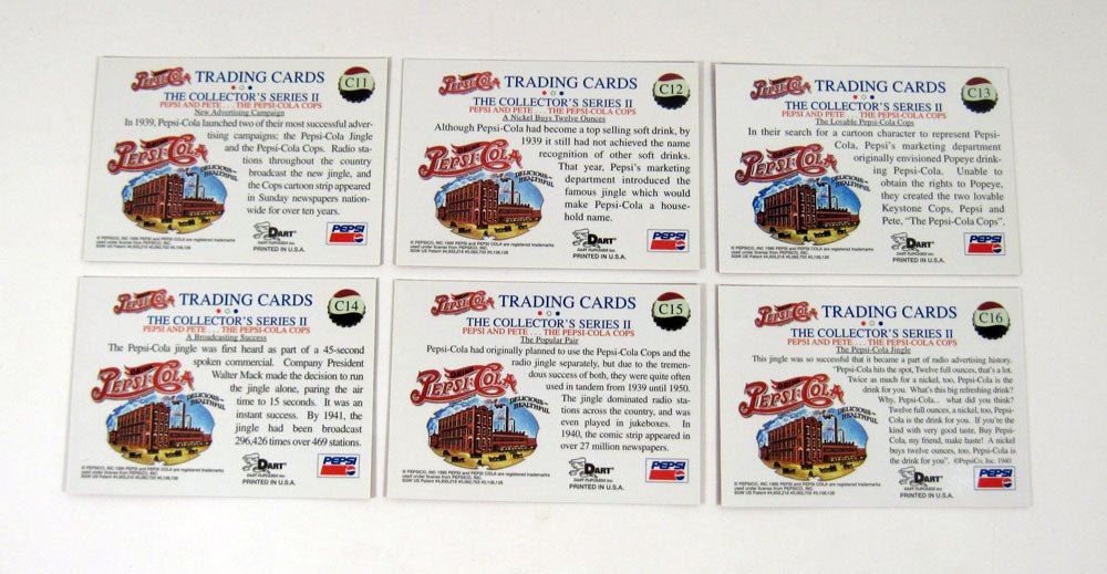 1995 Dart Pepsi-Cola Series 2 Pepsi & Pete Chromium Chase Card Set (6) Nm/Mt - 125672S
